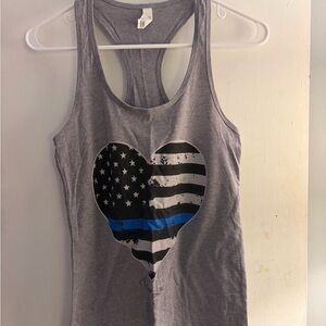 Gray Heart Graphic Tank Top